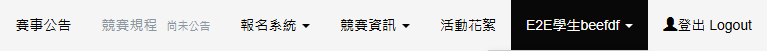 登入後的帳號選單與登出